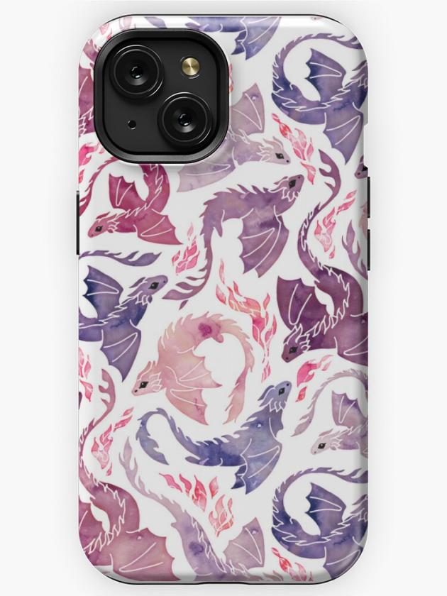 Iphone 15 | Dragon Fire Pink & Purple Iphone Case Iphone 15 Iphone 15