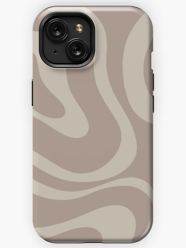 Iphone 15 | Liquid Swirl Retro Abstract Pattern In Creamy Cocoa Iphone Case Iphone 15 Iphone 15