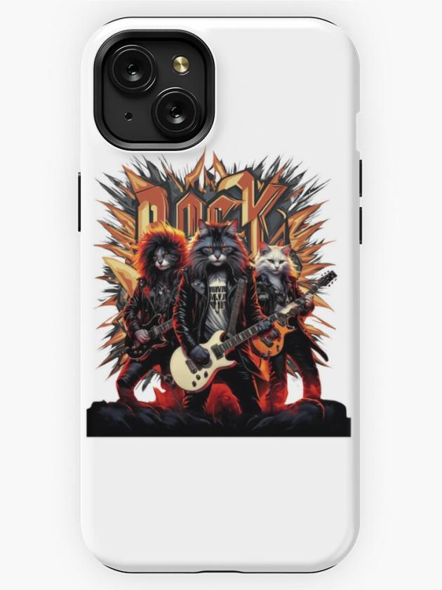 Iphone 15 Plus | Black Cat Rock N Roll  Iphone Case Iphone 15 Plus Iphone 15 Plus