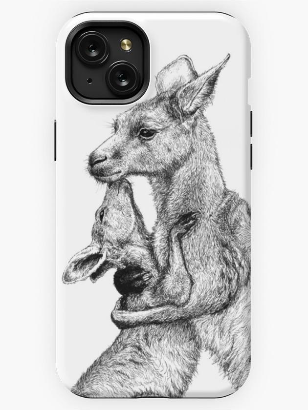 Iphone 15 Plus | Kangaroo Cuddle – Mother And Baby Roo Iphone Case Iphone 15 Plus Iphone 15 Plus