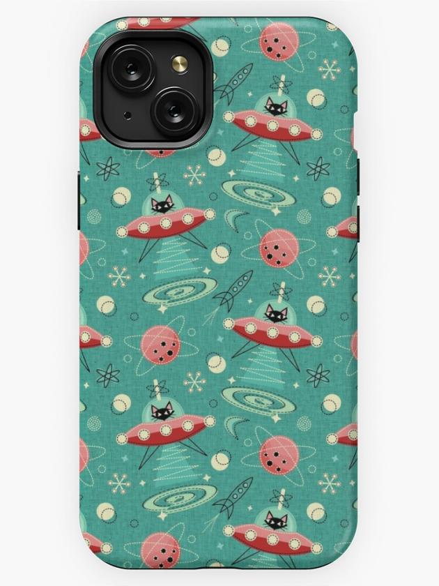 Iphone 15 Plus | My Kitty Drives A Ufo / Atomic Space Cat ©Studioxtine Iphone Case Iphone 15 Plus Iphone 15 Plus