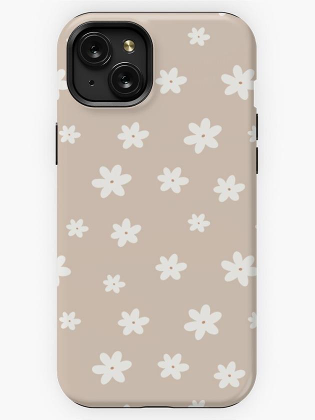 Iphone 15 Plus | Simple Daisy Pattern –  White Daisy’s  Iphone Case Iphone 15 Plus Iphone 15 Plus