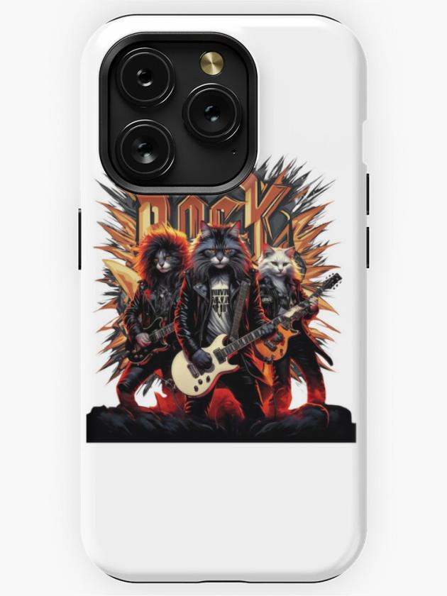 Iphone 15 Pro | Black Cat Rock N Roll  Iphone Case Iphone 15 Pro Iphone 15 Pro