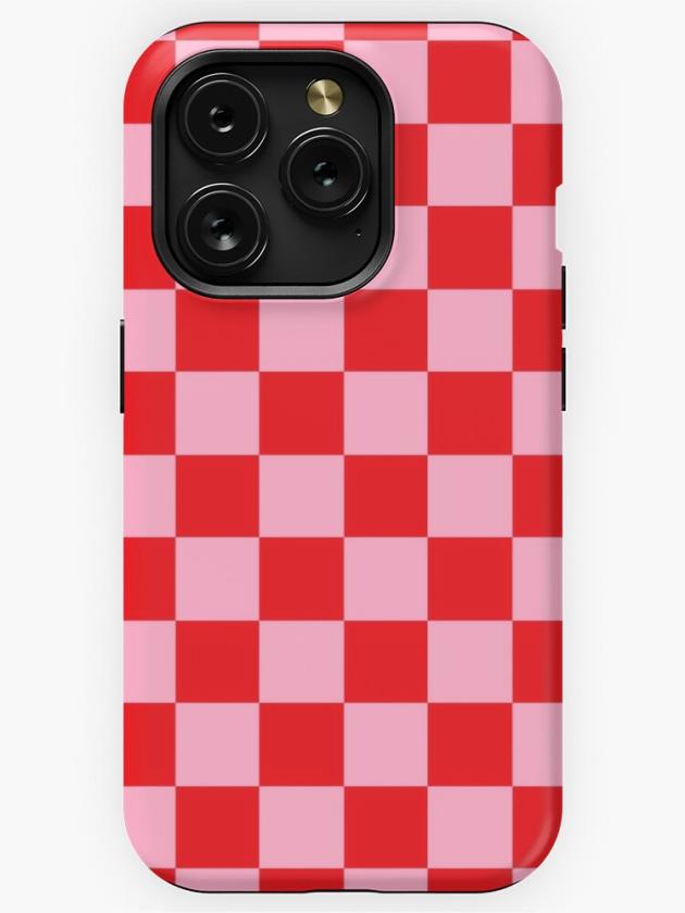 Iphone 15 Pro | Checkered Pink And Red Iphone Case Iphone 15 Pro Iphone 15 Pro