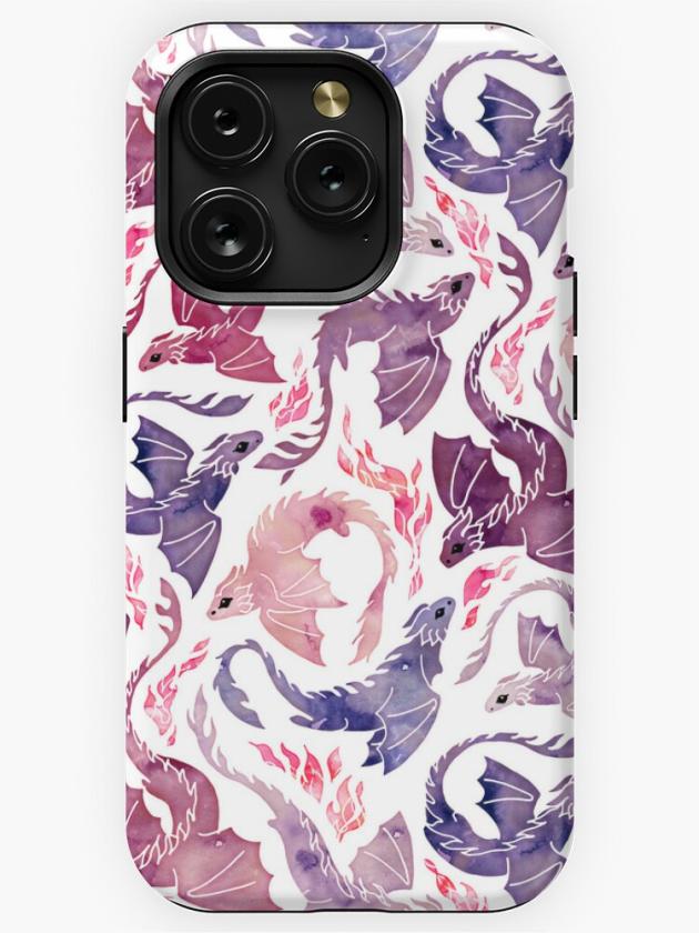 Iphone 15 Pro | Dragon Fire Pink & Purple Iphone Case Iphone 15 Pro Iphone 15 Pro