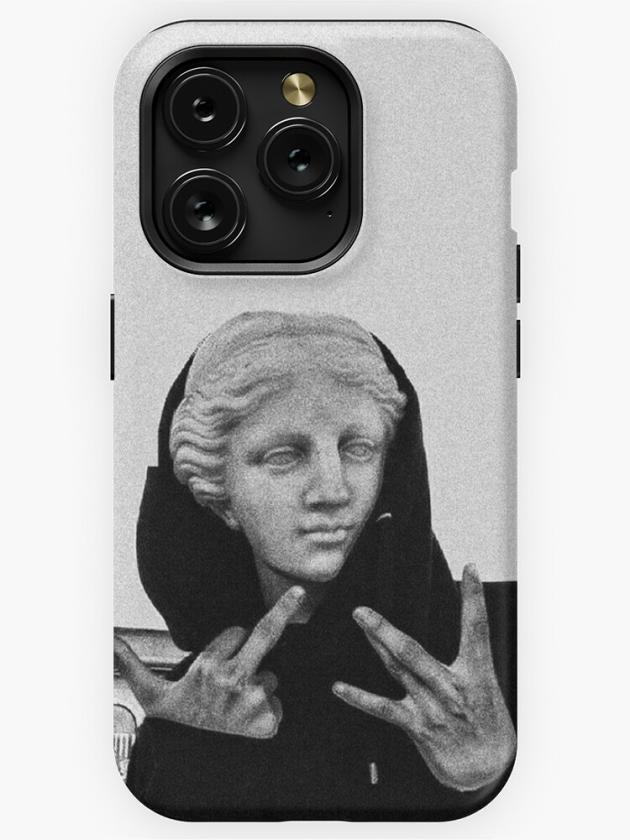 Iphone 15 Pro | Greek Statue Wearing Hoodie Iphone Case Iphone 15 Pro Iphone 15 Pro