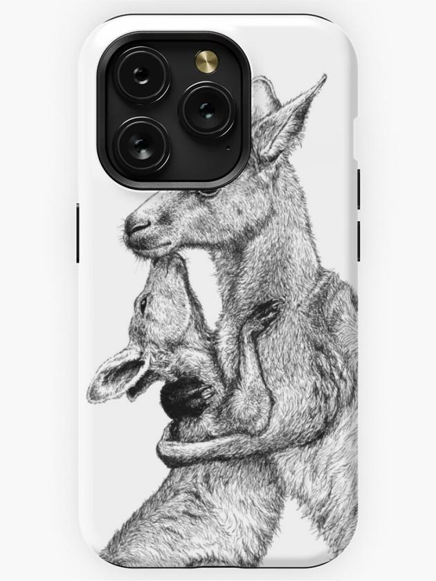 Iphone 15 Pro | Kangaroo Cuddle – Mother And Baby Roo Iphone Case Iphone 15 Pro Iphone 15 Pro