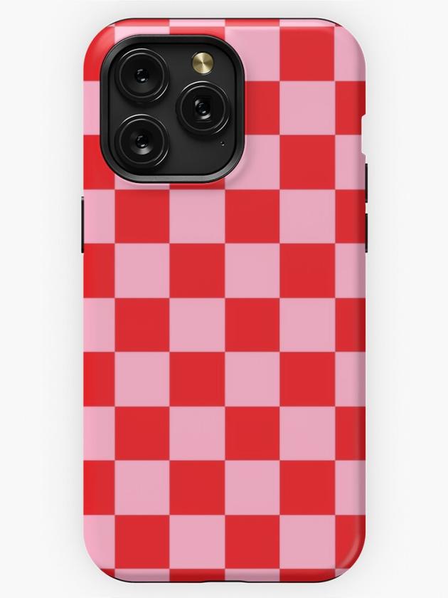 Iphone 15 Pro Max | Checkered Pink And Red Iphone Case Iphone 15 Pro Max Iphone 15 Pro Max