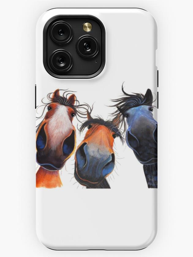 Iphone 15 Pro Max | Happy Horse Print ‘ Who Left The Gate Open ? ‘ By Shirley Macarthur Iphone Case Iphone 15 Pro Max Iphone 15 Pro Max