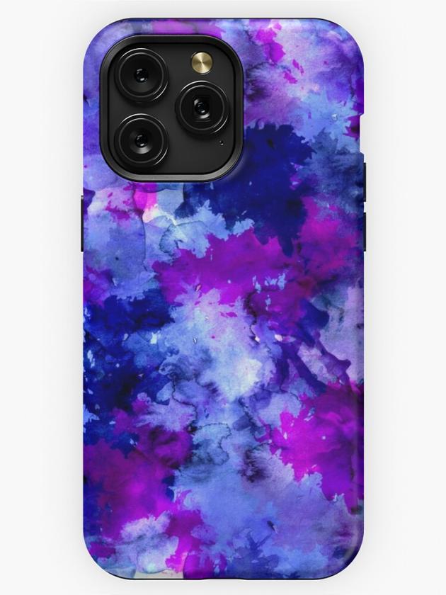 Iphone 15 Pro Max | Modern Blue Purple Watercolor Brushstrokes Iphone Case Iphone 15 Pro Max Iphone 15 Pro Max