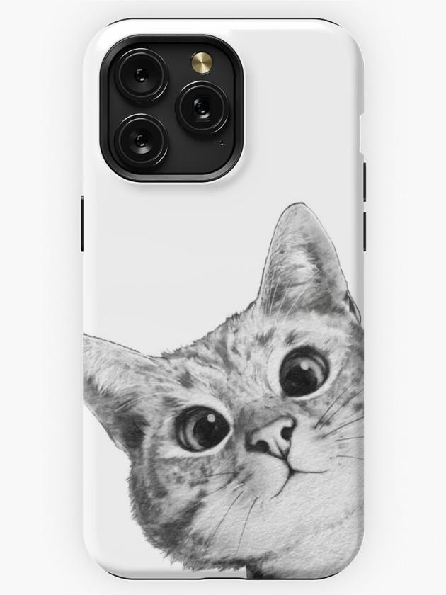 Iphone 15 Pro Max | Sneaky Cat Iphone Case Iphone 15 Pro Max Iphone 15 Pro Max