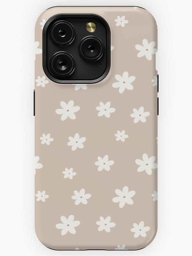 Iphone 15 Pro | Simple Daisy Pattern –  White Daisy’s  Iphone Case Iphone 15 Pro Iphone 15 Pro