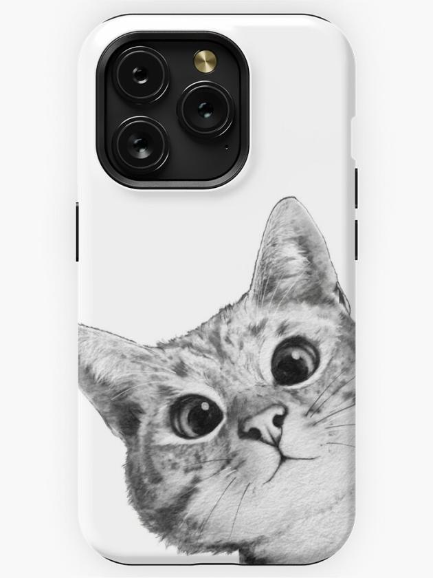 Iphone 15 Pro | Sneaky Cat Iphone Case Iphone 15 Pro Iphone 15 Pro