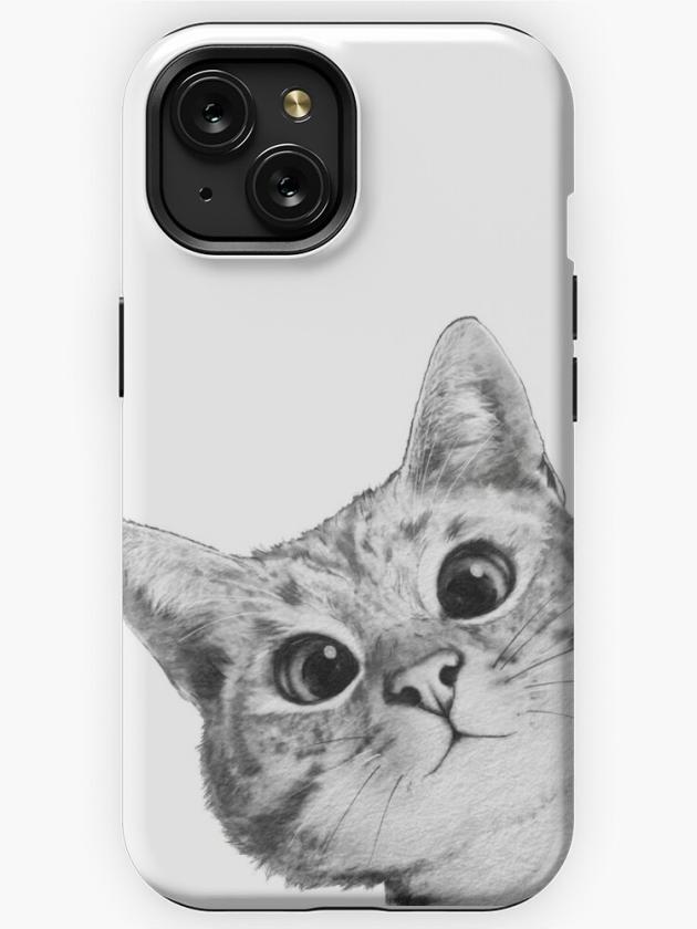 Iphone 15 | Sneaky Cat Iphone Case Iphone 15 Iphone 15