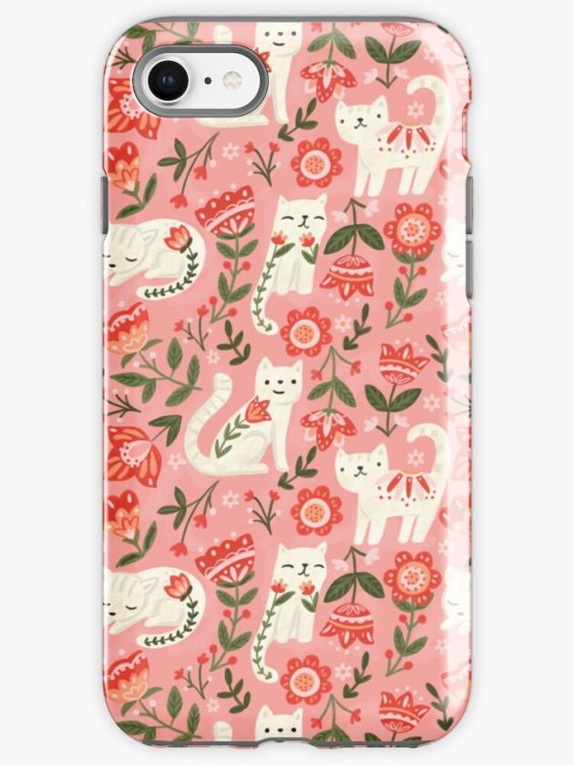 Iphone 8 | Folk Cat Pattern Iphone Case Iphone 8 Iphone 8