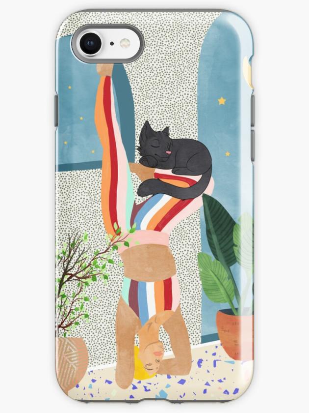 Iphone 8 | Headstand, Cat Yoga, Active Woman Workout, Eclectic Colorful Pets Terrazzo Iphone Case Iphone 8 Iphone 8