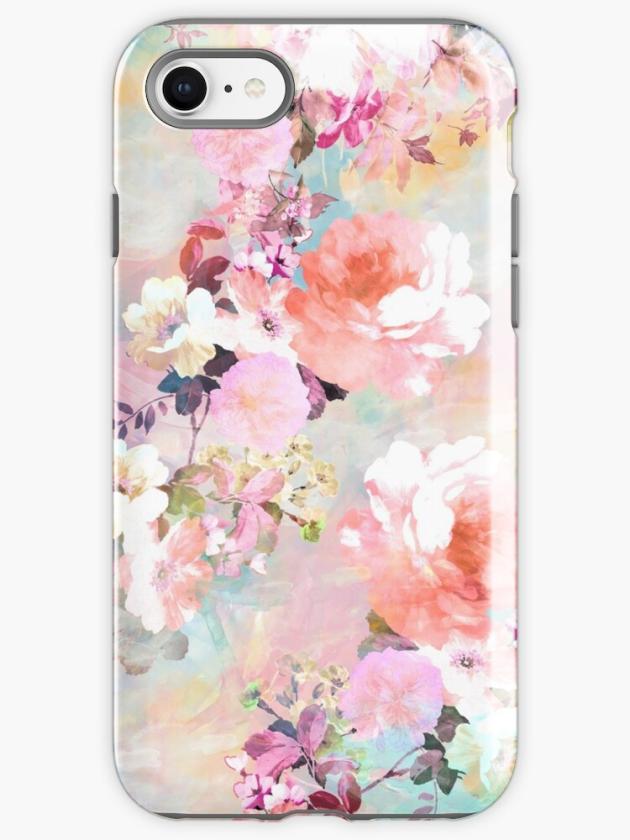 Iphone 8 | Romantic Pink Teal Watercolor Chic Floral Pattern Iphone Case Iphone 8 Iphone 8