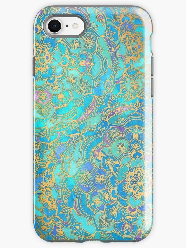 Iphone 8 | Sapphire & Jade Stained Glass Mandalas Iphone Case Iphone 8 Iphone 8