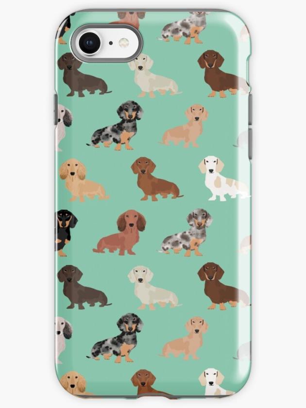 Iphone Se | Dachshund Dog Breed Pattern Dapple Merle Black And Tan Coat Colors Iphone Case Iphone Cases Iphone Se