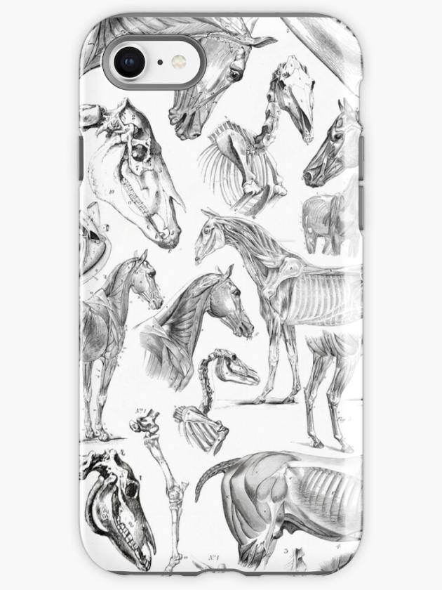 Iphone Se | Horse Anatomy (Black On White) Iphone Case Iphone Cases Iphone Se