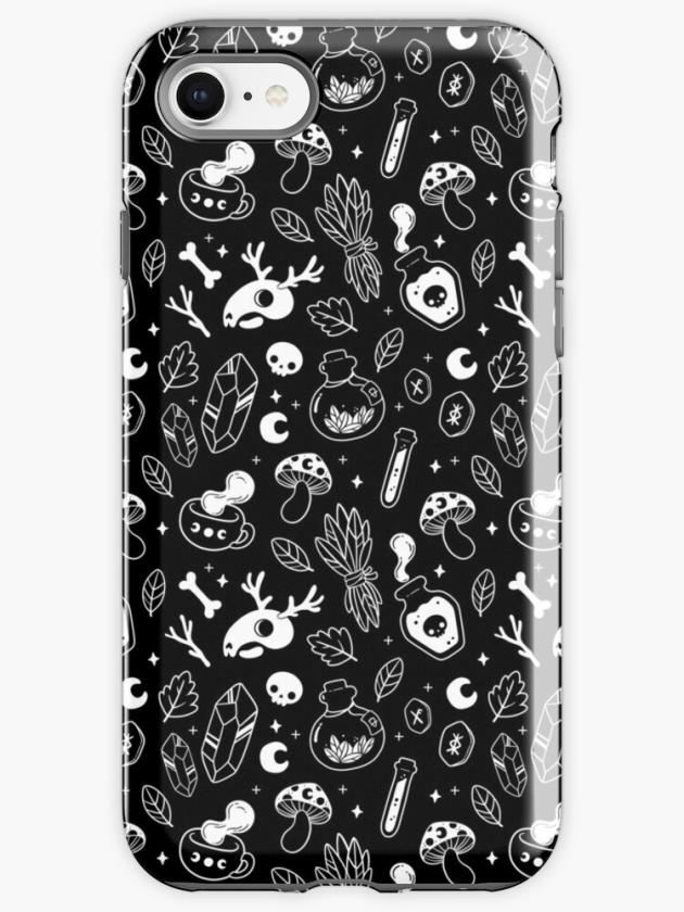 Iphone Se | Witchy Ingredients // Black And White | Nikury Iphone Case Iphone Cases Iphone Se