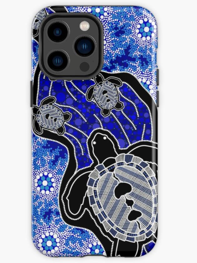 Iphone 14 Pro Max | Authentic Aboriginal Art – Baby Sea Turtles Iphone Case Iphone 14 Pro Max Iphone 14 Pro Max