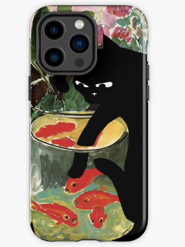 Iphone 14 Pro Max | Matisse’s Goldfish And A Cat Iphone Case Iphone 14 Pro Max Iphone 14 Pro Max