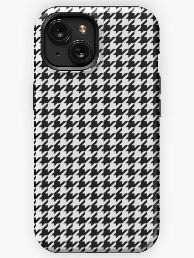 Iphone 15 | Houndstooth Black And White Checkered Iphone Case Iphone 15 Iphone 15